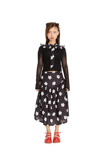 FALDA REBECA NEGRA FLOR