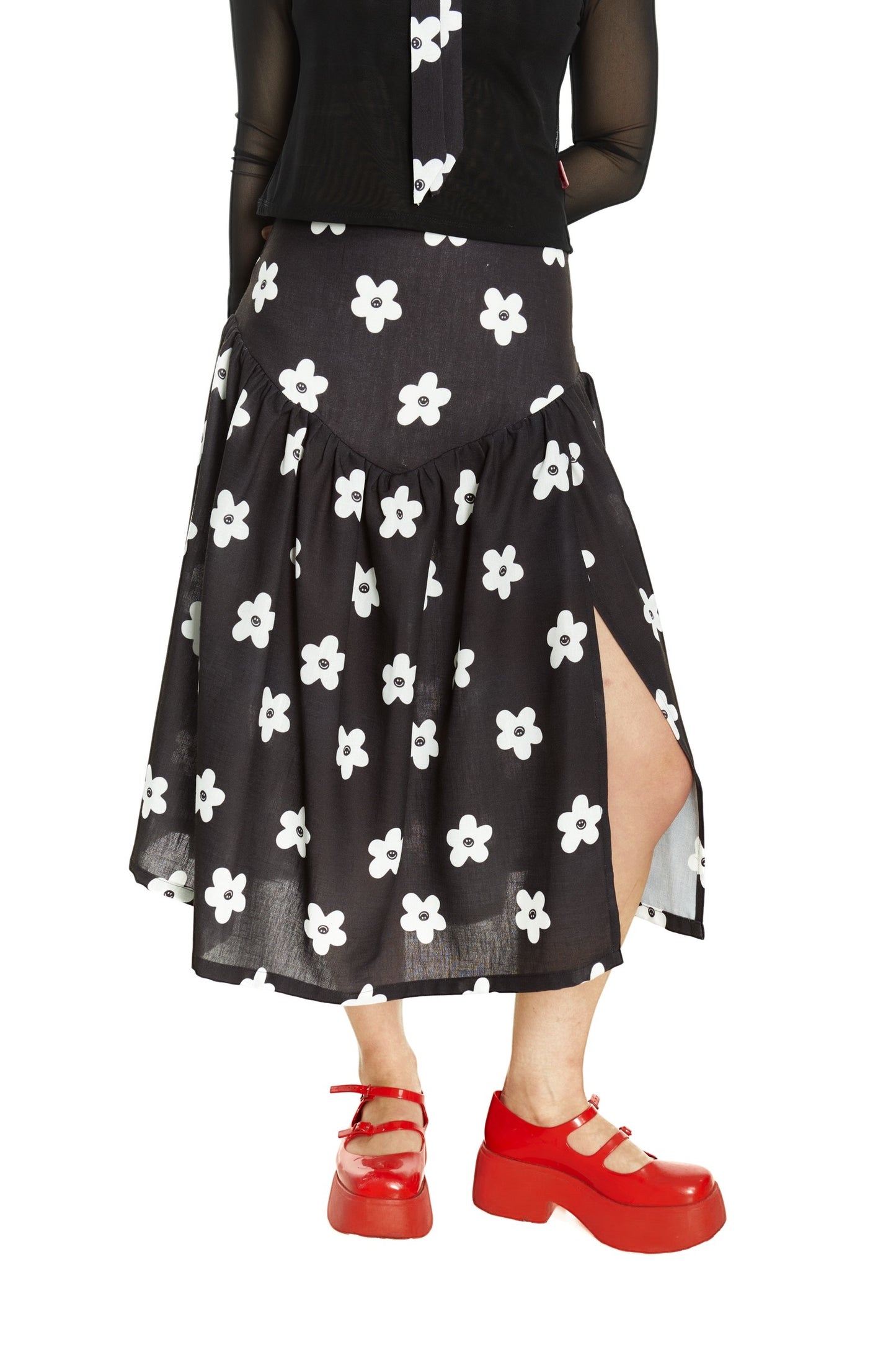 FALDA REBECA NEGRA FLOR