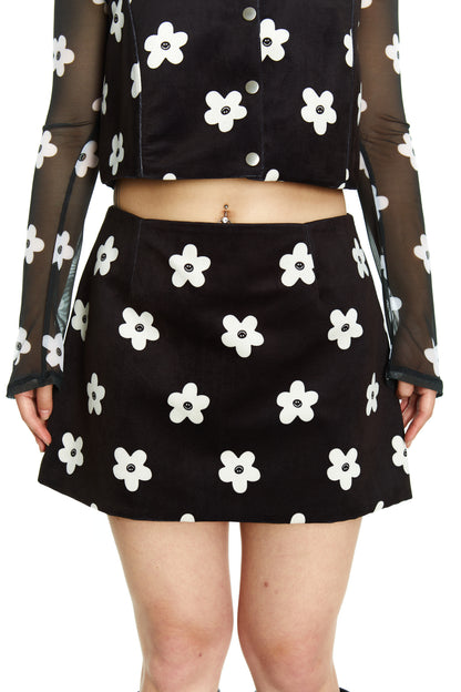 MINI FALDA NEGRA FLOR