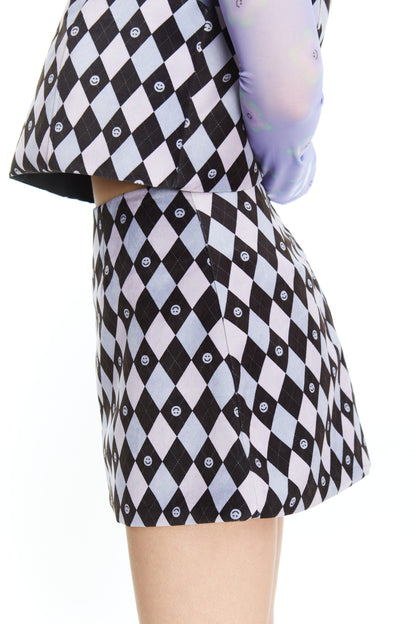 MINI FALDA ROMBOS LILA