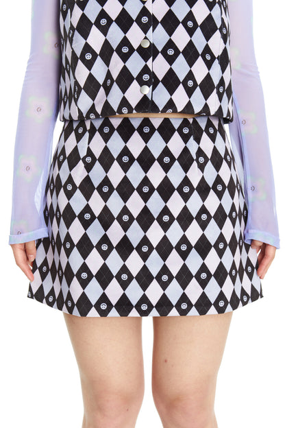 MINI FALDA ROMBOS LILA