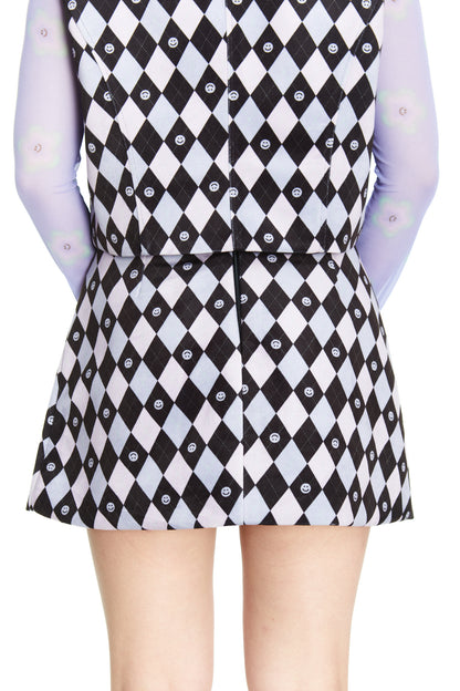 MINI FALDA ROMBOS LILA